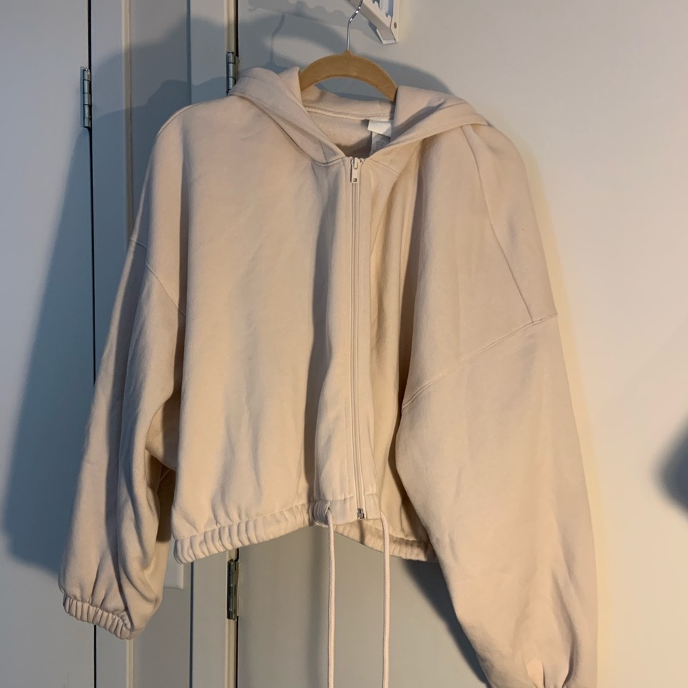 H&M Oversized Zip Up Cinched Sweater